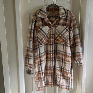 Abercrombie & Fitch Plaid Pea Coat